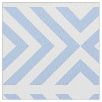 Geometric Light Blue and White Chevrons, Diamonds Fabric