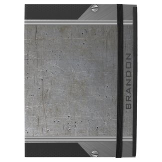 Geometric Metallic gray & Black Design iPad Pro Case