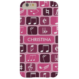 Geometric Music Notes Pink Barely There iPhone 6 Plus Case