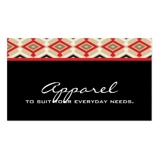 Geometric Navajo Business Card Aztec Pattern Red (back side)