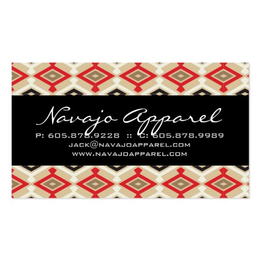 Geometric Navajo Business Card Aztec Pattern Red