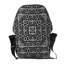 Geometric Optical Mono Art Rickshaw Messenger Bag