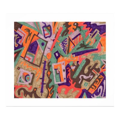 "Geometric organic pool" Abstract Art Print by RLMdesignes