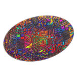 Geometric Pattern Digital Quilt Modern Retro Art Party Plates