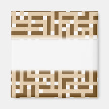 Geometric Pattern in Brown, Beige and White. Fridge Magnet