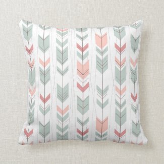 Geometric pattern in retro style throw pillow
