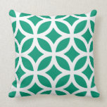 Geometric Pattern Pillow in Emerald Green