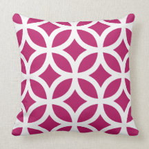 Geometric Pattern Pillow in Madder Carmine Red