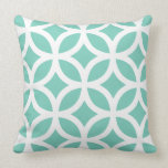 Geometric Pattern Pillow in Turquoise