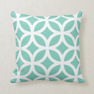 Geometric Pattern Pillow in Turquoise