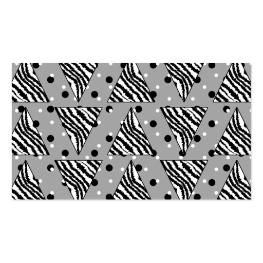 Geometric Pattern with Zebra Stripes and Dots. Business Cards (back side)