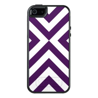 Geometric Purple and White Chevrons Pattern OtterBox iPhone 5/5s/SE Case