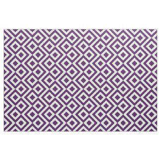Geometric Purple and White Meander Fabric