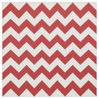 Geometric Red and White Zigzag Fabric