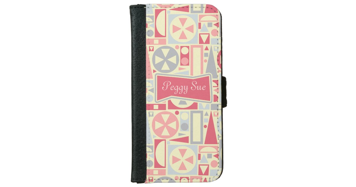 Geometric Retro 1950s Mid Century Modern Name Iphone 6 Wallet Case