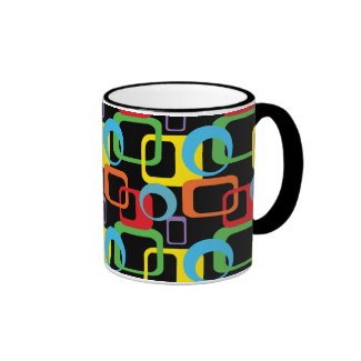 Geometric Retro Multicolored Pattern Mugs