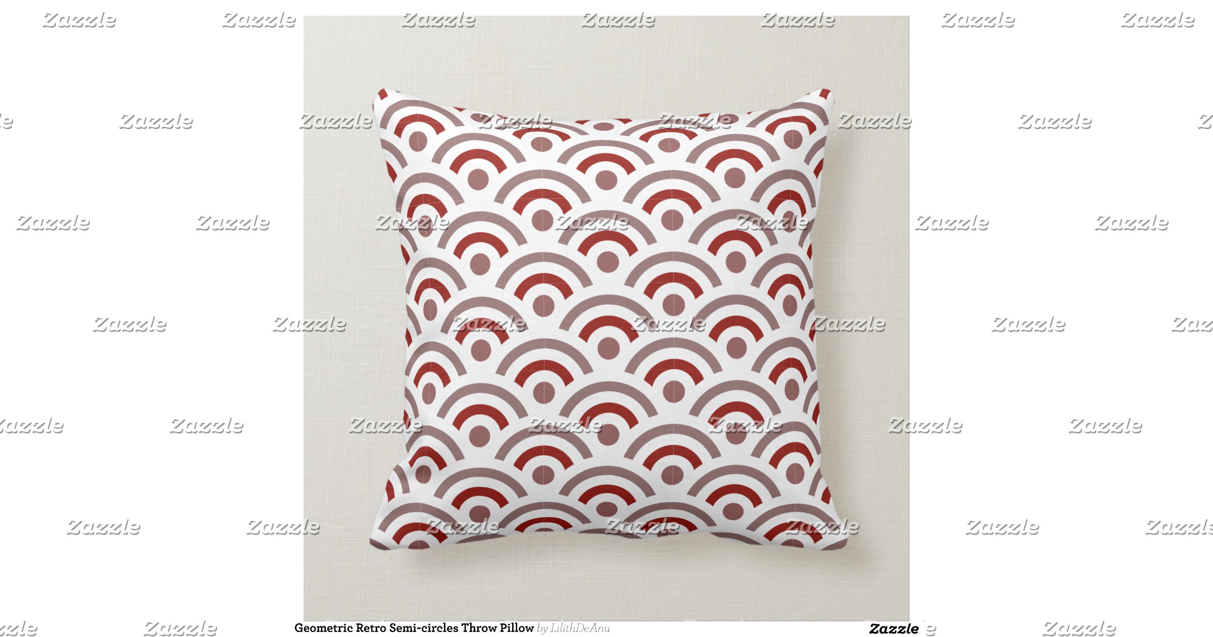 Geometric Retro Semicircles Throw Pillow Zazzle