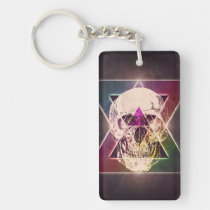 skull, geometric, 80&#39;s, vintage, funny, cool, studed, tatoo, hipster, keychain, old school, skeleton, halloween, vector, swag, fun, unique, key, chain, [[missing key: type_aif_keychai]] with custom graphic design