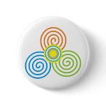 Geometric spiral pinback button