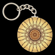 Geometric Sunflower Keychain keychains