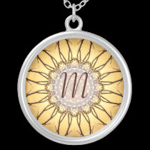 Geometric Sunflower Monogram Necklace