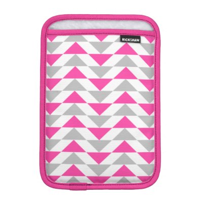 Geometric Triangles Pink Grey White Pattern Sleeve For iPad Mini