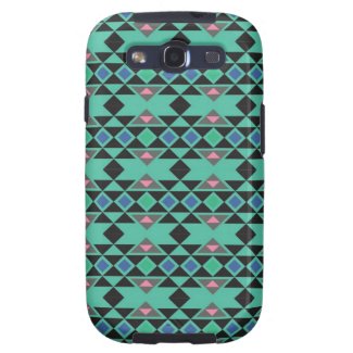 Geometric tribal aztec andes hipster teal pattern