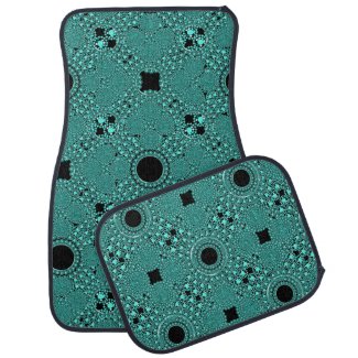 Geometric Turquoise Diamonds Glitter Pattern Floor Mat
