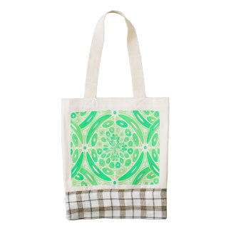 Geométrico verde del kiwi bolsa tote zazzle HEART