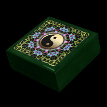 Geometry Green Lace + Gold Yin Yang Gift Box gift boxes