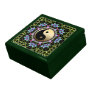 Geometry Green Lace   Gold Yin Yang Gift Box