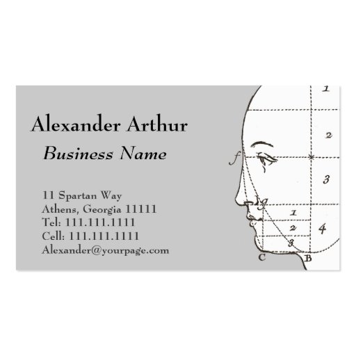 Geometry of the Human Head Antique Print Business Cards (front side)