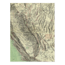 Geomorphic map, California, Nevada Postcards