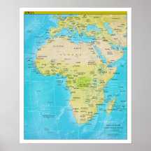 Geopolitical Regional Map of Africa Poster