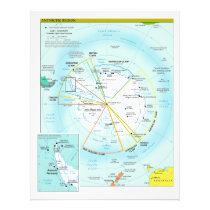 Geopolitical Regional Map of Antarctica Art Photo