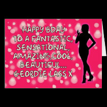 Geordie Birthday Card - Amazing Lass cards