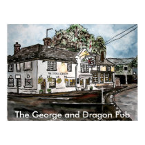 george and dragon pub restaurant england art, T... posters