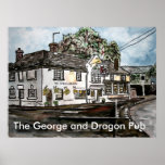 george and dragon pub restaurant england art, T... Poster