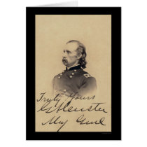 George Armstrong Custer Signed Card 1866