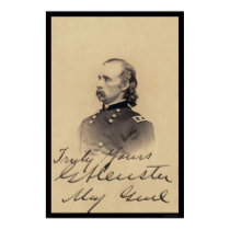 George Armstrong Custer Signed Card 1866 posters