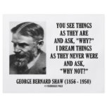 George B. Shaw Dream Things Never Were Why Not? Full Color Flyer