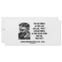 George B. Shaw Dream Things Never Were Why Not? rack cards