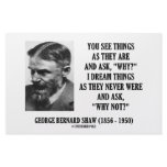 George B. Shaw Dream Things Never Were Why Not? Stationery Design