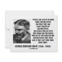 George B. Shaw I Don't Believe In Circumstances invitations