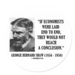 George B. Shaw If Economists Laid Not Conclusion Round Sticker