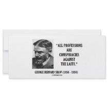 George B. Shaw Professions Conspiracies Laity Rack Card Template