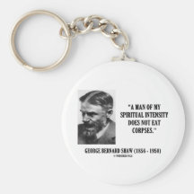 George B. Shaw Spiritual Intensity Not Eat Corpses Keychains