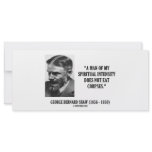 George B. Shaw Spiritual Intensity Not Eat Corpses Rack Card Design