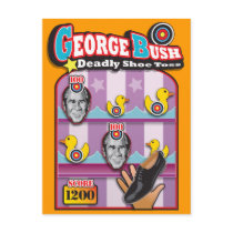 George Bush - Reporter Shoe Throw Attack! postcards by spacedust George Bush - Reporter Shoe Throw Attack! postcards