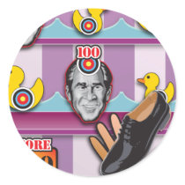 George Bush - Reporter Shoe Throw Attack! Sticker